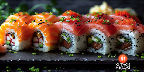 Вкусные сеты и роллы со скидкой 50% от службы доставки «Хигаси»!