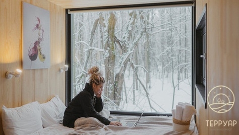 Незабываемый отдых в глэмпинге «Терруар»! Для Вас вкусные завтраки, посещение бани и банный чан со скидкой 44%